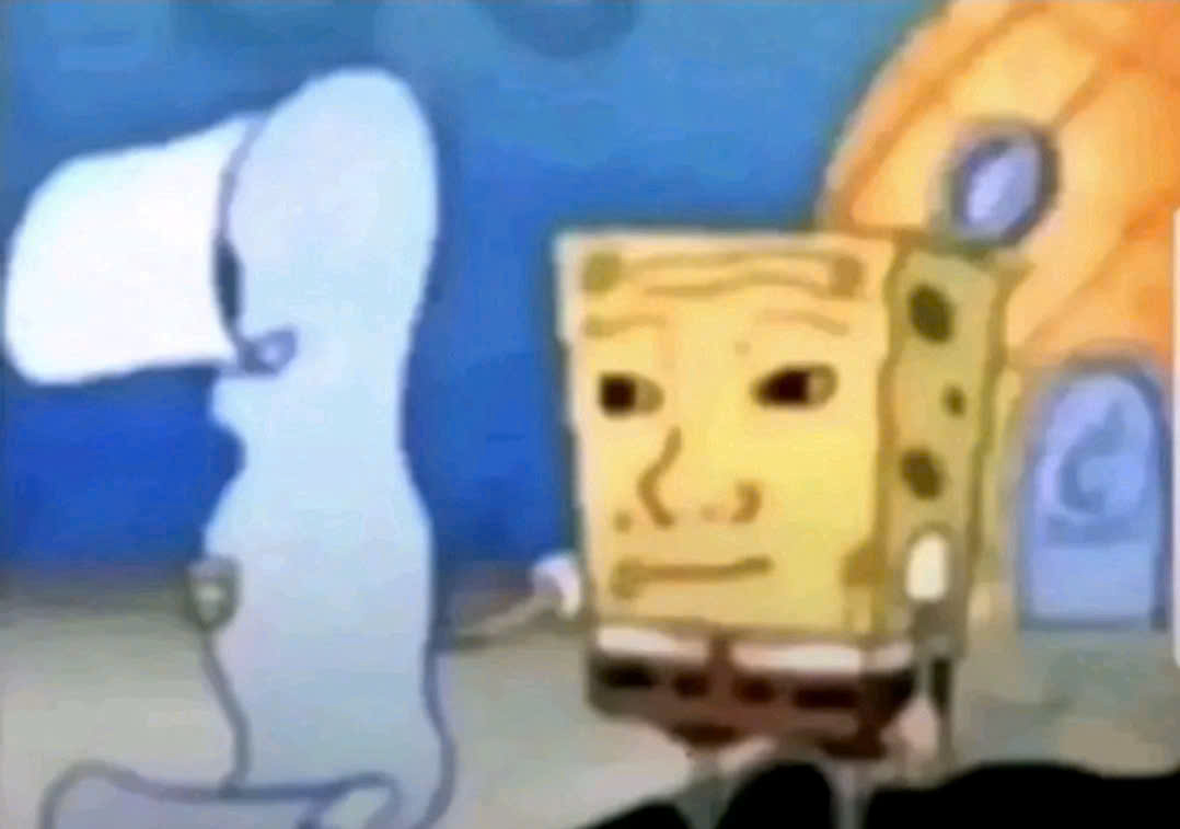 Spongebob reading long paper Blank Meme Template