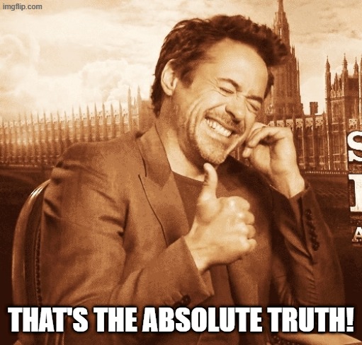 laughing | THAT'S THE ABSOLUTE TRUTH! | image tagged in laughing | made w/ Imgflip meme maker