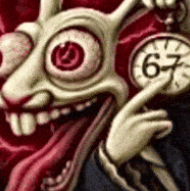 bunny with 67 clock Blank Meme Template
