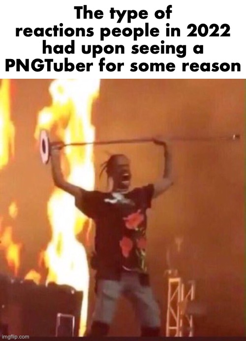 Travis Scott  | The type of reactions people in 2022 had upon seeing a PNGTuber for some reason | image tagged in travis scott | made w/ Imgflip meme maker