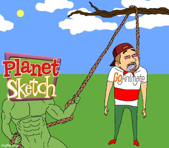 Virgin GoAnimate vs Chad Planet Sketch Blank Meme Template