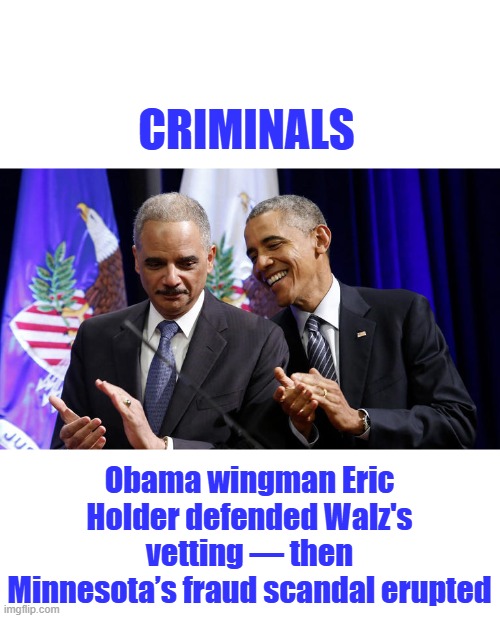 Some people say i have strong opinions, Truth is not a opinion. Think of him as  MR Wolf cleanup, not bodies but paper. Maybe | CRIMINALS; Obama wingman Eric Holder defended Walz's vetting — then Minnesota’s fraud scandal erupted | made w/ Imgflip meme maker