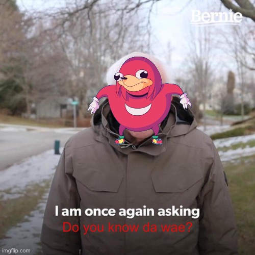 Do you know da wae | Do you know da wae? | image tagged in memes,bernie i am once again asking for your support | made w/ Imgflip meme maker