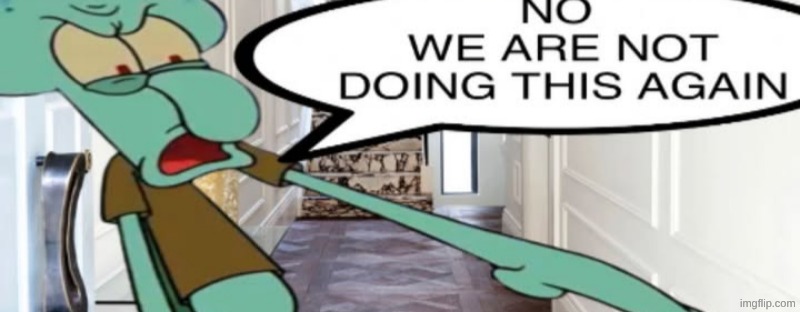 No, we are not doing this again | image tagged in no we are not doing this again | made w/ Imgflip meme maker