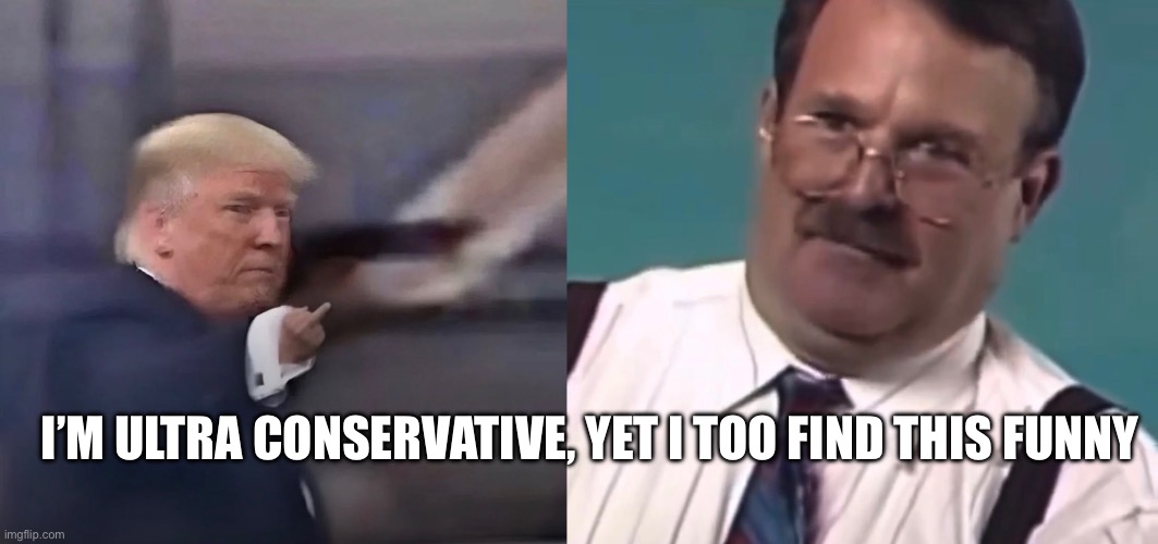Ironic | I’M ULTRA CONSERVATIVE, YET I TOO FIND THIS FUNNY | image tagged in trump | made w/ Imgflip meme maker