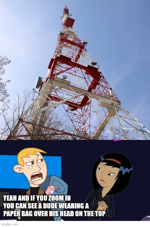 The Baghead Climber strikes again | YEAH AND IF YOU ZOOM IN YOU CAN SEE A DUDE WEARING A PAPER BAG OVER HIS HEAD ON THE TOP | image tagged in baghead climber,memes,funny,lattice climbing,climbing memes,dark humor | made w/ Imgflip meme maker