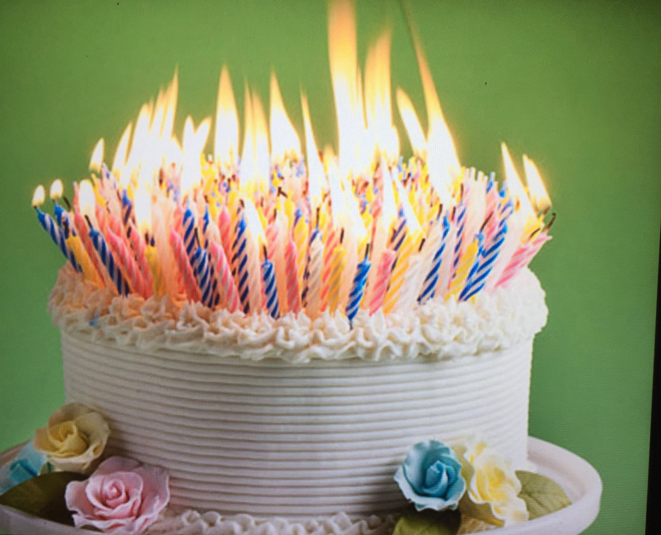 Cake on Fire Blank Meme Template