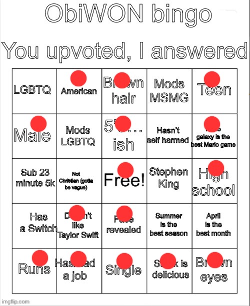 ObiWON bingo | image tagged in obiwon bingo | made w/ Imgflip meme maker
