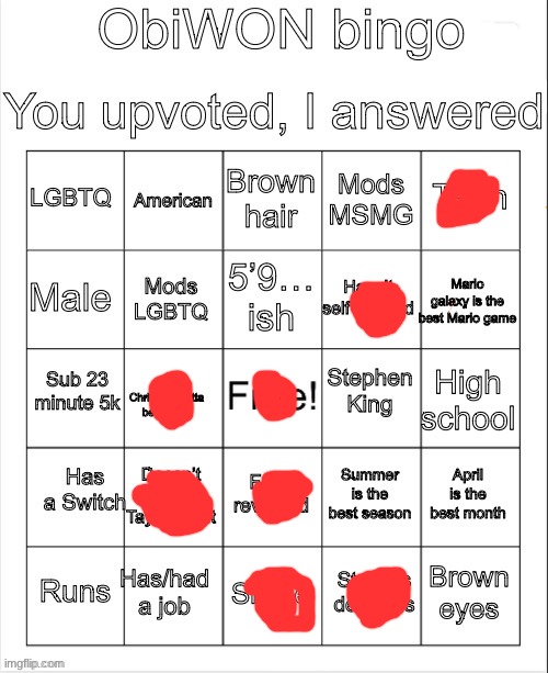 awh, no bingo :( | image tagged in obiwon bingo | made w/ Imgflip meme maker
