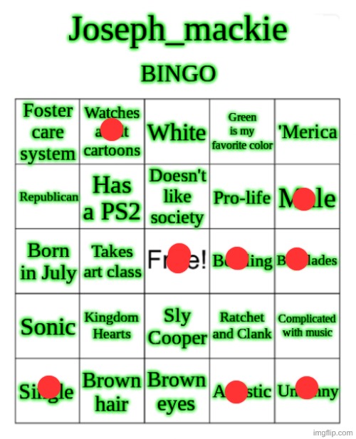 Joseph_Mackie BINGO | image tagged in joseph_mackie bingo | made w/ Imgflip meme maker