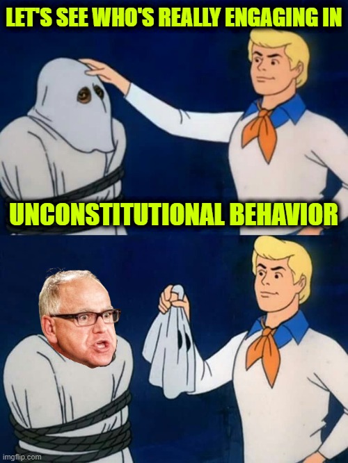 Scooby doo mask reveal | LET'S SEE WHO'S REALLY ENGAGING IN; UNCONSTITUTIONAL BEHAVIOR | image tagged in scooby doo mask reveal | made w/ Imgflip meme maker