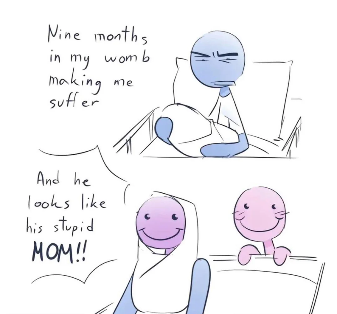 9 months in my womb making me suffer Blank Meme Template
