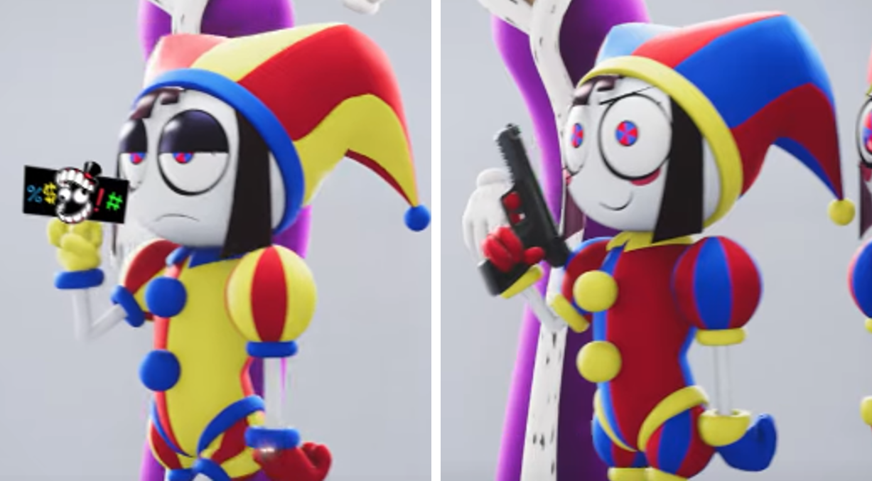 Pomni vs Evil Pomni Blank Meme Template