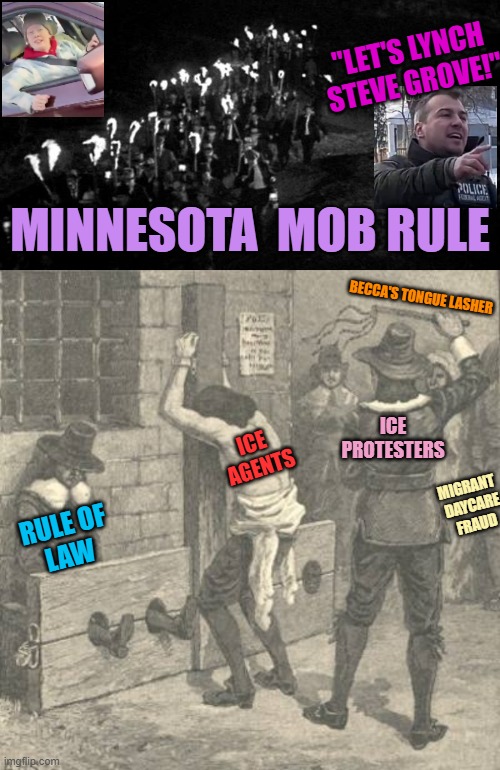 NICE, MINNESOTA-NICE to ICE | "LET'S LYNCH
STEVE GROVE!"; MINNESOTA  MOB RULE; BECCA'S TONGUE LASHER; ICE
PROTESTERS; ICE 
AGENTS; MIGRANT 
DAYCARE
FRAUD; RULE OF
LAW | image tagged in angry mob,retarded liberal protesters,communist socialist,minnesota vikings,immigration,karl marx | made w/ Imgflip meme maker