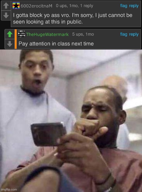 image tagged in lebron looking at phone | made w/ Imgflip meme maker