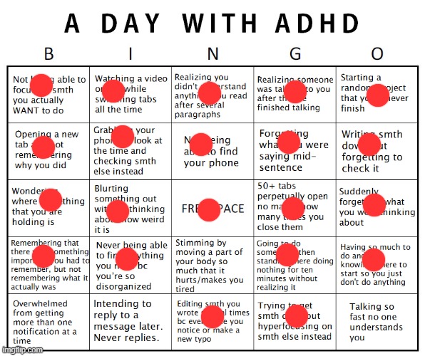 guh T-T | image tagged in another adhd bingo | made w/ Imgflip meme maker