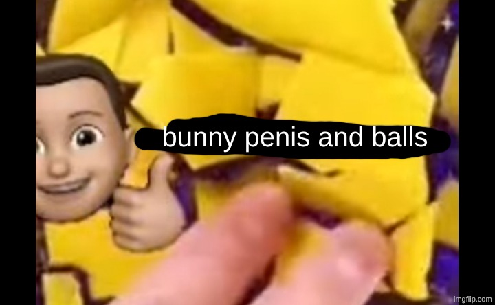bunny penis and balls | image tagged in horse penis and balls | made w/ Imgflip meme maker