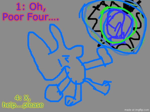 What might’ve been going through One and Four’s minds during the scene where One throws him into the moon. | 1: Oh, Poor Four…. 4: X, help….please | image tagged in blank white template,bfdi | made w/ Imgflip meme maker