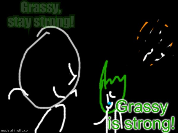 Grassy, stay strong! Grassy is strong! | image tagged in bfdi,tpot,blank white template | made w/ Imgflip meme maker