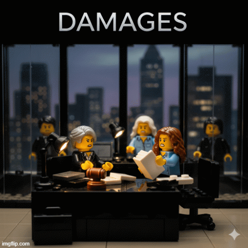 Flaw & Some Order | image tagged in damages,glenn close,law and order,ai art,lego art,brian einersen | made w/ Imgflip images-to-gif maker