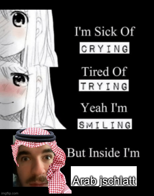 Bye chat | Arab jschlatt | image tagged in i'm sick of crying | made w/ Imgflip meme maker