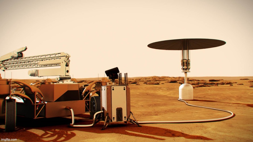 NASA Fission Surface Power reactor concept on lunar surface