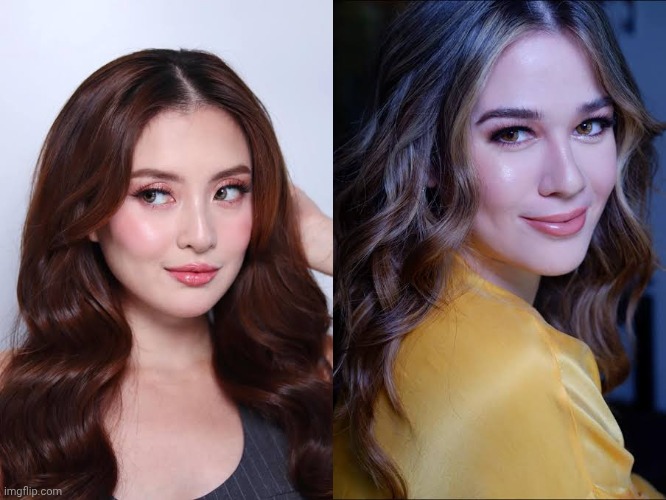 Area San Agustin & Valeen Montenegro Long Hair | image tagged in twins,hair | made w/ Imgflip meme maker