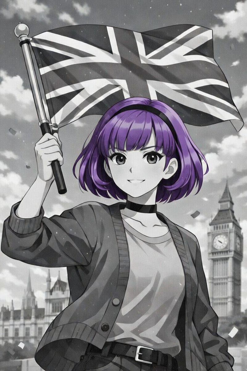 Amelia holding UK (??) flag! #?? Blank Meme Template