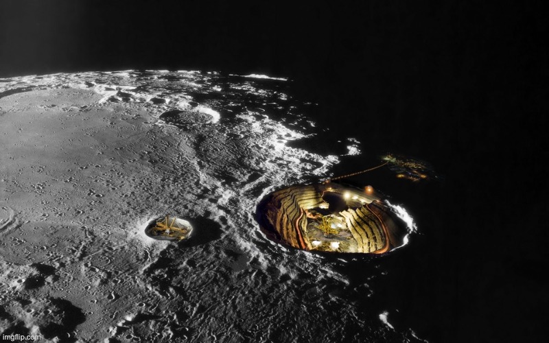 Robotic rover harvesting helium-3 from Moon regolith