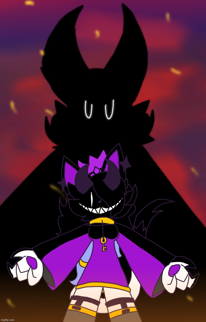 Crimson Abyss | image tagged in abyss has a sinister smile,to make herself scary,crimsons just a shadow lol | made w/ Imgflip meme maker