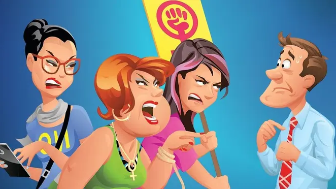 Angry Feminist Cartoon Blank Meme Template