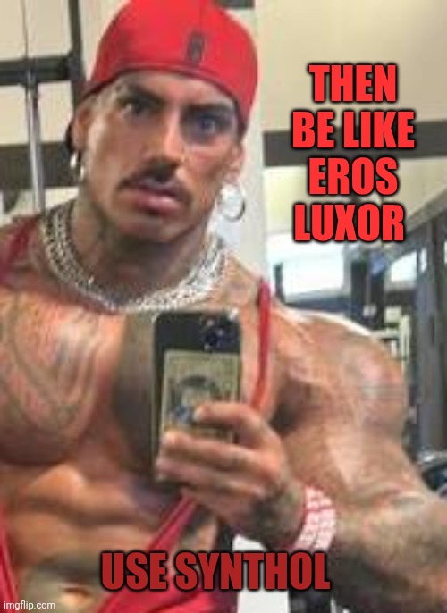 Eros Luxor | THEN BE LIKE EROS LUXOR USE SYNTHOL | image tagged in eros luxor | made w/ Imgflip meme maker