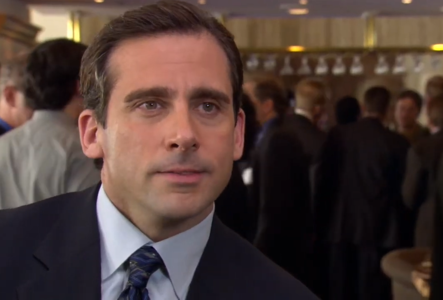 Michael Scott captivates Dwight Blank Meme Template