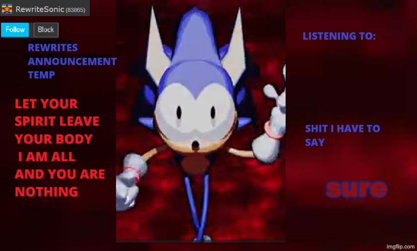 Rewrite annoucement temp | sure | image tagged in rewrite annoucement temp | made w/ Imgflip meme maker