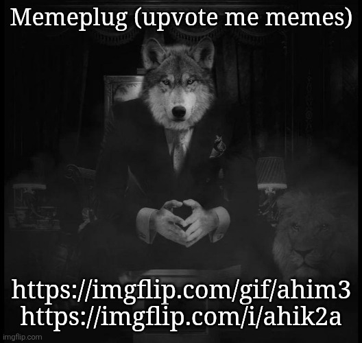Wolf on a chair | Memeplug (upvote me memes); https://imgflip.com/gif/ahim3
https://imgflip.com/i/ahik2a | image tagged in wolf on a chair | made w/ Imgflip meme maker