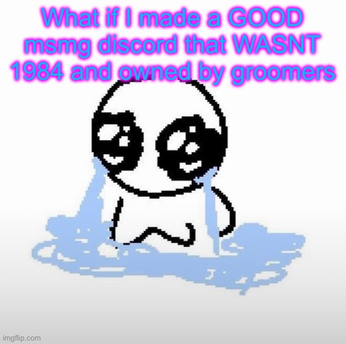 Me when | What if I made a GOOD msmg discord that WASNT 1984 and owned by groomers | image tagged in me when | made w/ Imgflip meme maker