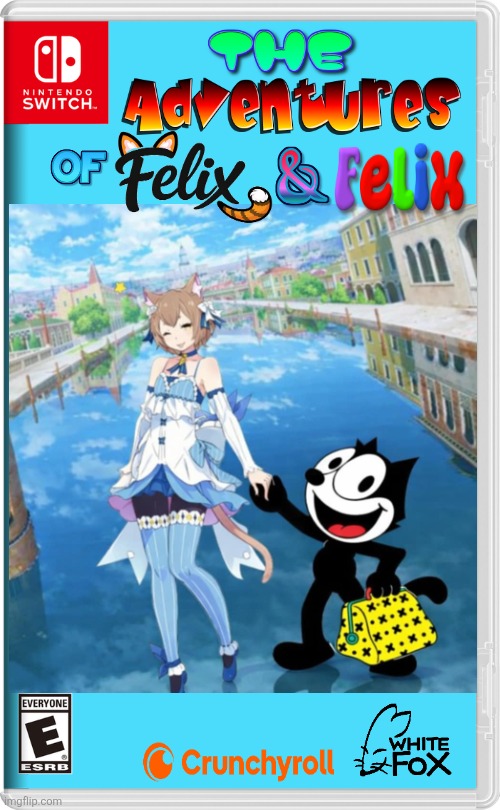 FELIX AND FELIX | image tagged in nintendo switch,felix the cat,felix argyle,fake switch games,re zero | made w/ Imgflip meme maker