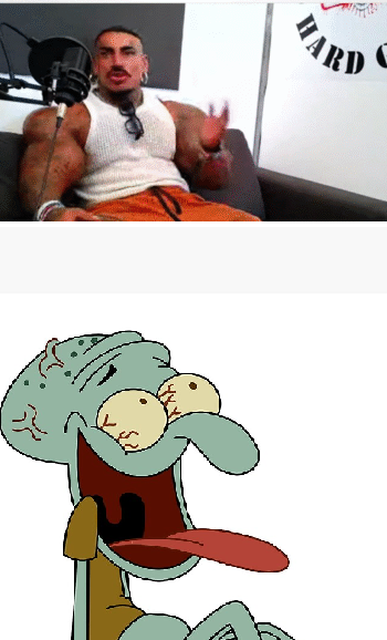 Squidward laughs at Eros Luxor Blank Meme Template