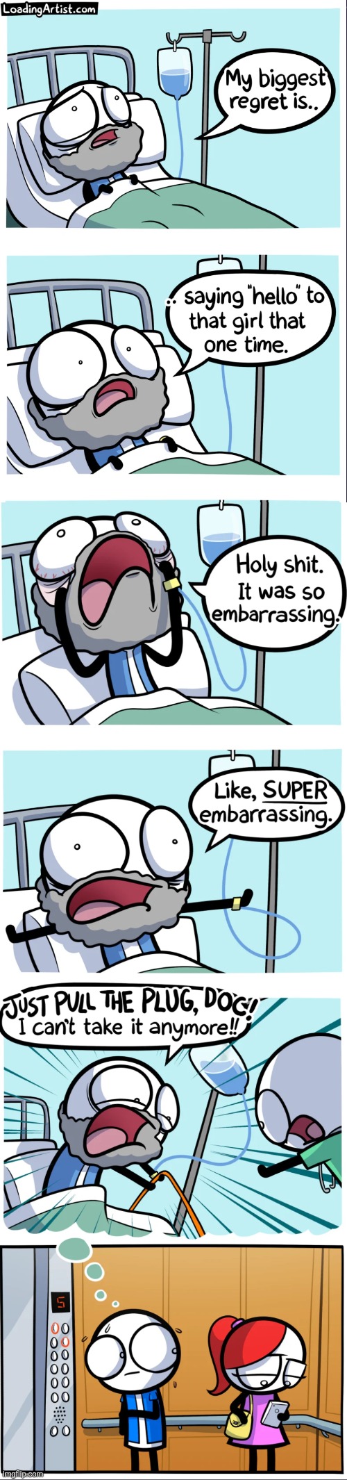 image tagged in comics,loadingartist,death bed,old people,memories,embarassing | made w/ Imgflip meme maker