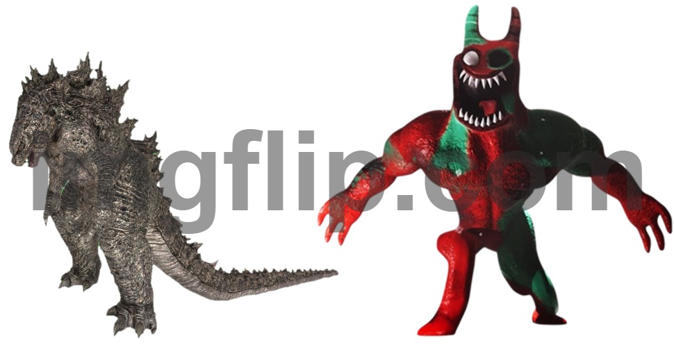 The Virgin Godzilla vs The Chad Banban | image tagged in virgin vs chad,death battle | made w/ Imgflip meme maker