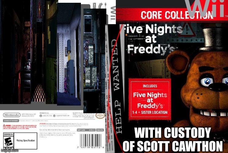 Fnaf on the wii | WITH CUSTODY OF SCOTT CAWTHON | image tagged in empty wii template | made w/ Imgflip meme maker