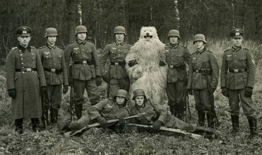 German soldiers in Greenland fraternising with the locals Blank Meme Template