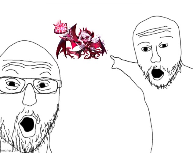 DARK ENCHANTRESS COOKIE RELEASED | image tagged in soyjak pointing,ain't no way bro,i already got her,omg,im shaking rn,dark enchantress cookie | made w/ Imgflip meme maker