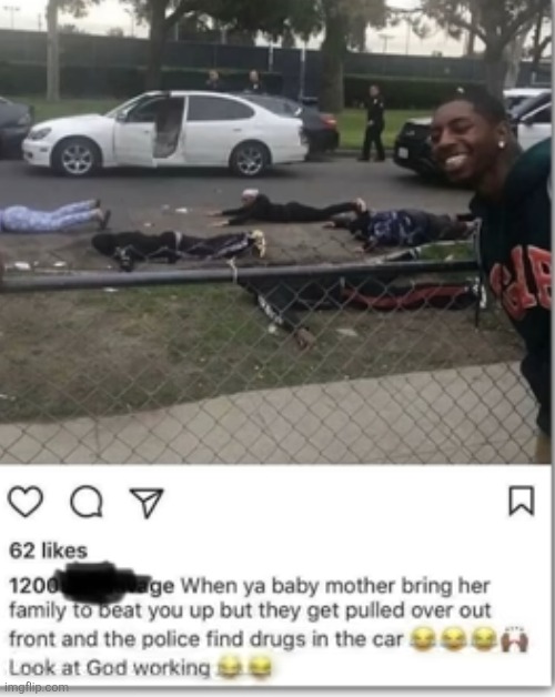 Although Im pretty sure its illegal for a cop to arrest you for something they didnt pull you over for lol | image tagged in memes,the hood,cops,gangs,drugs,karma | made w/ Imgflip meme maker