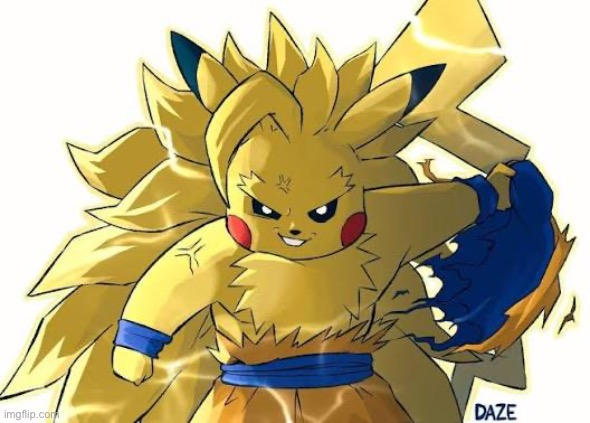 SSJ3 Pikachu Blank Meme Template