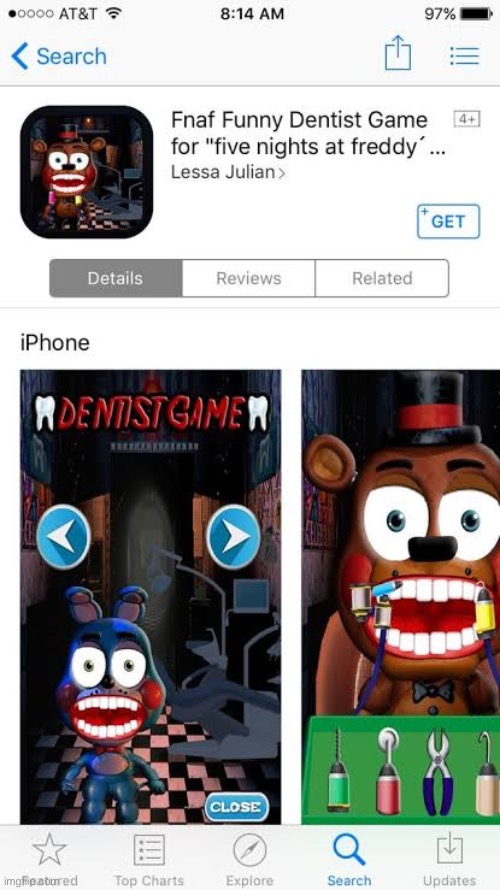 fucked up in the crib playing Fnaf Funny Dentist Game | made w/ Imgflip meme maker