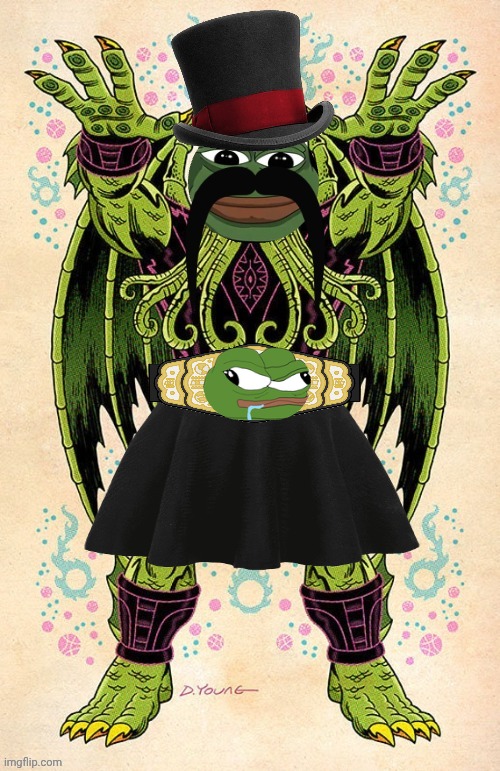 pepe the frog meme | image tagged in cthulhu | made w/ Imgflip meme maker