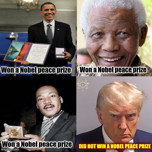 Trump Threw A Stomping Screaming Spoiled Brat Fit Until A WOMAN Gave Her Nobel To Him Like A Pacifier Just To Shut Him Up | Won a Nobel peace prize; Won a Nobel peace prize; DID NOT WIN A NOBEL PEACE PRIZE; Won a Nobel peace prize | image tagged in memes,trump unfit unqualified dangerous,nobel prize,impeach trump,lock him up,spoiled brat | made w/ Imgflip meme maker