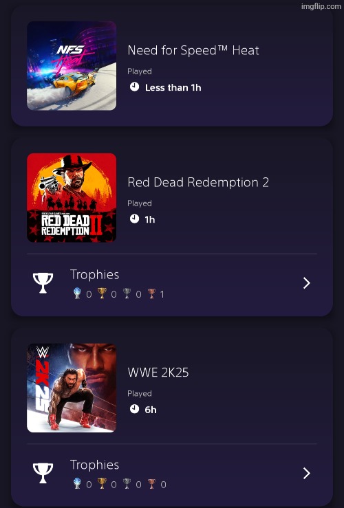 Top 3 PS4 games I recently played (Imma play more RDR tonight and finish Chapter 1) | made w/ Imgflip meme maker