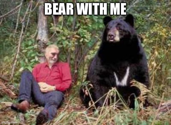 BEAR WITH ME | BEAR WITH ME | image tagged in bear with me | made w/ Imgflip meme maker